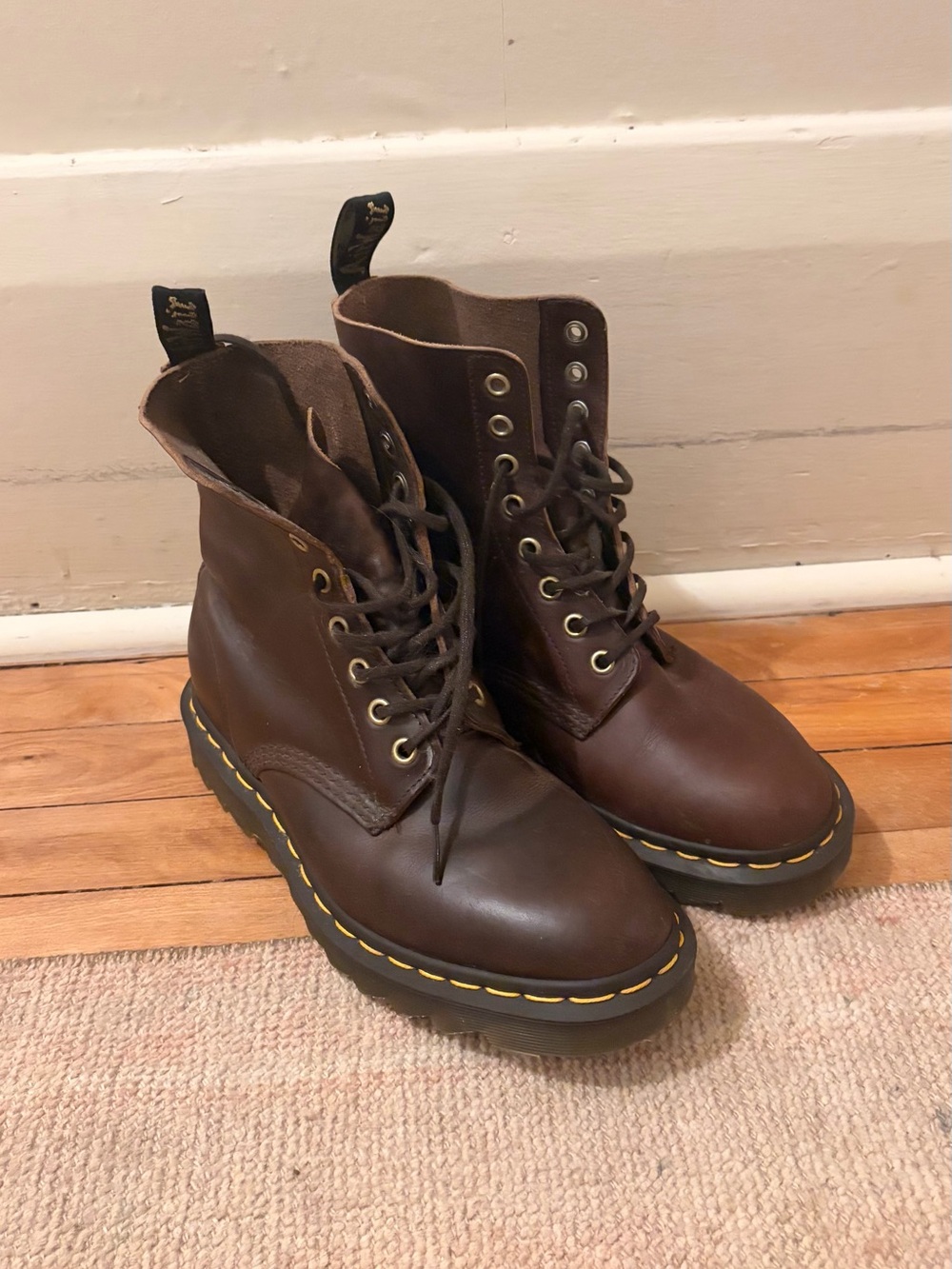 Dr. Martens Brown Leather Lace-Up Combat Boots made in England